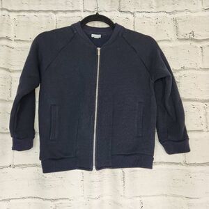 COS Kids Navy Blue Full Zip Raglan Long Sleeve Cotton Blend Jacket Size 6-8Y